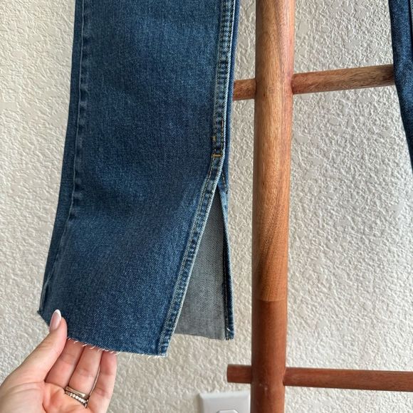 Free People We The Free Split Hem Bootcut Jeans Raw Hem Size 26 - Picture 4 of 13